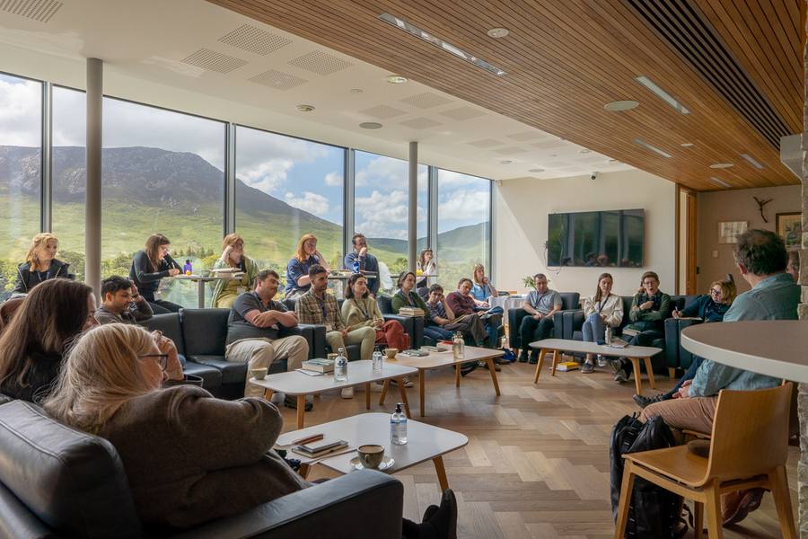 Summer school participants gather in the Naughton Commons at Kylemore.