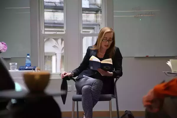Marina Carr reading to a previous cohort of the program.